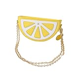 LUOEM Mädchen Umhängetasche Zitrone Tasche Frauen Obst Paket mit Gold Kette Umhängetasche Sommer Party Supplies