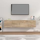 ZEYUAN Wandschränke 2 STK Hängeschrank, Fernsehschrank, Sideboard Hängend, Sideboard Tv Lowboard, Tv Cabinet, Sonoma-Eiche 80x35x36,5 cm Holzwerkstoff