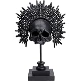 Kare Design Deko Objekt King Skull, Totenkopf-Skulptur, Antiquitäten-Stil, Schwarz, Artikelhöhe 48,5cm