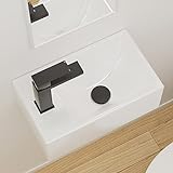 KES Waschbecken Handwaschbecken Rechteckig Waschschale Gäste WC Keramik Aufsatzwaschbecken Badezimmer für Waschtisch Weiß, BWS100L