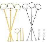 SSyang 6 Pack Etageren Stangen Set mit 3 Etagen,Etageren Tortenständer Set,Metallstange Mittello chausstech,Stabil Etagerenstangen, für Hochzeitstorte Tortenständer Buffet Torten Halter (Gold/Silber