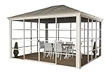 Sojag Aluminium Pavillon Striano 12x14 // 427x362 cm (TxB) // Gartenlaube mit Stahldach