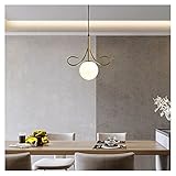 Drinnen Kronleuchter, Kronleuchter LED Einfache Postmoderne Goldene E27 Kronleuchter Nordisch Kreativ - Home Sofa Wohnzimmer TV Hintergrund Wand Loft Cafe Einzelkopflampe Pendelleuchten (Size : Whi