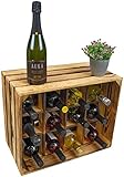 Kistenkolli Altes Land Flaschenregal Henry Geflammt Maße ca. 50x40x30cm Flaschenablage Weinregal Holz/Wine Rack stapelbar schmal (Geflammt)