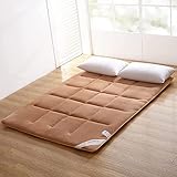 GYHZKA Japanische Futon-Matratze 90x200,4cm Dicker Faltbare Tatami Boden-Matratze,Flanell Studentenwohnheim Falt-matratze,Folding Single Double Camping-Matratze,Brown-180x200cm(71x79inch)