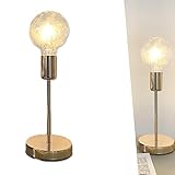 Chao Zan Schreibtischlampe Tischlampe Metall Retro Golden, LED Tischleuchte in Industrial Design mit E27 Einfachheit, für Schlafzimmer Wohnzimmer Esszimmer Flur Bett Badezimmer Restaurant Hotel