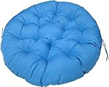 ZTGL Papasansessel Kissen Wasserdicht, Rund Papasan Sessel 40-180cm, Polster Bodenkissen für Schwenksessel, Indoor & Outdoor Polyrattan Sessel Kissen Ersatzpolster,Blau,90cm/35.4in