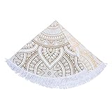 Cabilock Mandala Rundes Strandtuch Badetuch Boho-Badetücher Mikrofaser-Badetuch Hippie-Wandteppiche Kreisförmiges Strandtuch Strandtuch Decke Große Yogamatte Superfeine Fasern