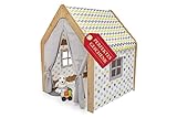 BoomDing Spielhaus Kinder Outdoor und Indoor- wunderschönes und extra stabiles Tipi Zelt für Kinder inkl. Fenster und Vorhang - perfekt zum Lesen und Spielen