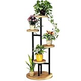 Blumenregal aus Metall, rostbeständig, glatt, wasserdicht, 4 Etagen, Blumentopf, dekoratives Pflanzenregal, schwarz, 100 x 40 cm