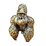 BHVXW Miniatur-King-Kong-Gorilla-Statue, Bronzefigur, Tee-Haustier, Büro-Schreibtisch-Dekoration, AFFE