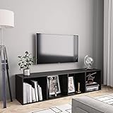 RAUGAJ Bücherschrank/TV-Schrank schwarz 143x30x36 cm Artikelfarbe Schwarz