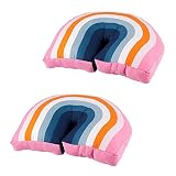 Lukasz 2X Regenbogen U Form Kinder Kissen Dekorative Nackenkissen Kissen Niedlichen Baby Kissen Schlaf Spielzeug GefüLlte Puppen Geburtstag Geschenk