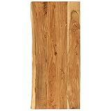 vidaXL Akazienholz Massiv Waschtischplatte Badezimmer Waschtisch Waschtischkonsole Platte Holzplatte für Aufsatzbecken Badmöbel Baumkante 114x52x2,5cm