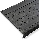 Antirutsch Stufenmatten aus Gummi mit Winkelkante | rutschhemmend für außen und innen | im 5er Set | Design Flachnoppen - 65 x 25 cm