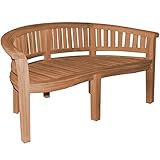 Parkbank XXL Bananenbank Avellino Teak Massivholz