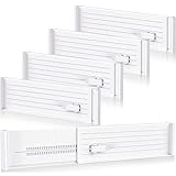 Schubladen-Trennwände, 4 Stück, verstellbar, Kunststoff, ausziehbare Schubladen-Organizer für Kleidung, Schlafzimmer, Badezimmer, Schublade, Büro, Küche