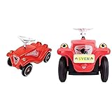 BIG Spielwarenfabrik BIG 800001303 - Bobby-Car-Classic, rot & BIG-Bobby-Car Mein Nummernschild