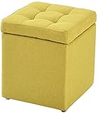 Aufbewahrungs-Fußhocker, Würfel-Ottomane-Pouf-Sitzbank, Spielzeugkiste-Ottomane (Grün 30 x 30 x 35 cm (12 x 12 x 14 Zoll))
