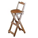 Faltbarer Hoher Hocker mit Rückenlehne, Verdickter Klappstuhl, Tragbarer Platzsparender Küchentresen Barhocker für Garten Büro Party Bar (Color : Brown, Size : 74cm/29inch)