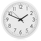 com-four® Analoge Wanduhr mit großem Ziffernblatt - schöne Uhr für Küche, Wohnzimmer, Schlafzimmer und Büro - Ø 20 cm (1 Stück - weiß)