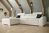 Furnitech Ecksofa CL7 mit Schlaffunktion Sofa mit Bettkasten Polsterecke Schlafsofa Sofagarnitur (Ottomane Rechts, CL7-G2P-BOS-BI26-5)