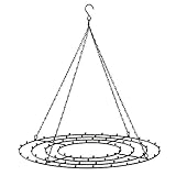 Cepewa Metallkranz zum Aufhängen und Dekorieren Hängegestell Kranz Ø 42cm Haken Gestell Wohndekoration (1 x Metallkranz)