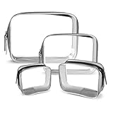 DIWUJI PCS Klare Reise-Kulturtasche, PVC-Kosmetik-Tragetasche mit Reißverschluss, transparente, wasserdichte Make-up-Tasche, Toilettenartikel-Organizer-Etui, verschiedene Größen für Männer, Frauen un