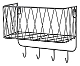 SOCUY Kleiderhaken Wandhaken Wandhaken Mit Regal, 9,6 Zoll Länge, Eingangsbereich, Wandregal, Kleiderhaken Aus Eisen Mit 4 Haken Garderobenhaken Wand (Color : Nero)