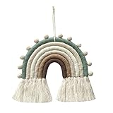 EXQUILEG Regenbogen Wandbehang,Wandteppich Boho Makramee Wandverzierung Bunter Makramee Wandteppich für Heimdekoration,Kinderzimmer (Farbe B)