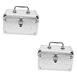 Alipis 2-Teilige Box Mahjong-Box Erste-Hilfe-Box Leer Erste-Hilfe-Set Kleines Medizinschloss Organizer Aluminium-Werkzeugkiste Tragbare Werkzeugkiste Medizinbehälter