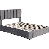 DDOY bettgestell Komforthöhe Bett mit stauraum stabil polsterbett Bett mit stauraum Bett mit bettkasten 140x200 bettrahmen Bett 140x200 mit lattenrost und matratze