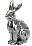 Bada Bing XXL Deko Hase Silber Ostern Frühlings Dekoration Dekohase Kaninchen ca. 41 cm groß hochwertige Dekofigur Osterhase Indoor und Outdoor 92