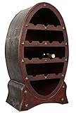 Weinregal Flaschenregal 80cm Wein Flasche Regal Antik-Stil Holz Weinschrank Fass