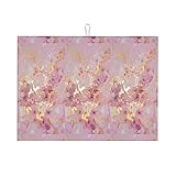 Superfeine große Faser-Küchenmatte, rosa Marmorstruktur, 45,7 x 61 cm, hitzebeständige Matte, Küchenarbeitsplatte, Spüle, Kühlschrank-Schubladenauskleidung.