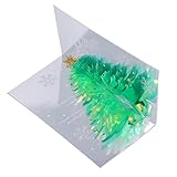 Mothinessto 3D-Weihnachtskarten, geprägtes Designpapiermaterial Popup-Weihnachtskarten-Folienprägeverfahren für Partys(Grün)