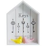 Schlüsselkasten, Wandhalterung, klein, europäischer romantischer Stil, Wandschlüsselschrank, leere Wandkunst, Dekoration, Schlüsselverwaltung, Geburtstagsgeschenk Schlüssel ( Color : Bianco , Size : 5