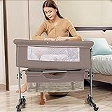 Baby-Cosleeper-Bett, Baby-Stubenwagen, Nachtbett, Babybett, Tragbares Kinderbett, Nachttisch-Stubenwagen, Reise-Stubenwagen Für Babys, Babybett, Verstellbares Kinderbett Mit Aufbewahrungskorb, Einfa
