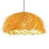 AOKLEY Kreative Strand-Pendelleuchte Umweltfreundliche Kronleuchterbeleuchtung Aus Bambus Bird's Nest Rattan Laternenleuchten Decke 50cm Kitchen Island Sink Lampshade Dining Room Lamp LightsMöbel