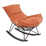 Mingone Migone Schaukelstuhl Schwingsessel Relaxstuhl Sessel Relaxstuhl, Für Wohnzimmer Schlafzimmer bis 150 kg belastbar (orange)