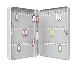 Wedo 10260837X Schlüsselschrank (für 110 Schlüssel, pulverbeschichtetes Stahlblech 28 x 6 x 37 cm, Sicherheitsschloß inklusive 2 Schlüssel) lichtgrau