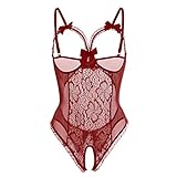 Dessous Damen Sexy Unterwäsche Negligee Lingerie Bodysuit Babydoll Frau Für Sex Dessous Erotisch Hot Mesh Reizwäsche Dessous Set Erotik Wäsche V-Ausschnitt Unterwäsche Underwear