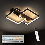 CBJKTX Deckenlampe LED 35W Schwarze Wohnzimmerlampe dimmbar mit Fernbedienung Modern Design Schlafzimmerlampe Esstischlampe Bürolampe Flurlampe