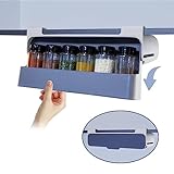Tmane8 Premium Gewürzregal ausziehbar- Gewürzregal Schublade - Gewürze Organizer - Gewürzregal mit 6 Gewürzgläser Gewürze Aufbewahrung - Gewürzregal ohne bohren - spices organizer - Gewürz Organizer
