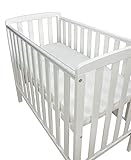 Dedstore-Baby Babybett mit Matratze 100x50 cm Höhenverstellbar - Babybett Komplett Set - Beistellbett Baby Weiß - Baby Bett - Kinderbett - Babybetten - Bett Baby