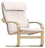 Die strapazierfähige Poang-Stuhlhusse ist speziell angefertigt und kompatibel mit IKEA Poang-Sessel-Schonbezügen. (Polyester-Flachs-Beige)