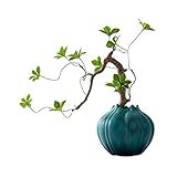 Künstlicher Bonsai Künstliche Bonsai-Baum-Pflanzen mit blauen Vintage-Töpfen, Simulationsblume, künstliche Pflanze, Topfpflanze, elegant, Innenbereich, Büro, Wohnzimmer, Desktop-Dekoration Zimmerbonsa