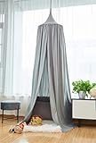 WOLTU Baldachin Kinderzimmer, Betthimmel Babybett, Kinder Babys Bettvorhang,Babyzimmer Deko Schlafzimmer Kuppel Spiel Zelt Moskitonetz,perfektes Geschenk zum Geburtstag Weihnachten,Höhe 240 cm Grau