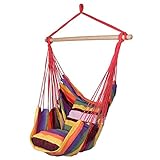 Home+Swing Chair Schaukel Tragbare Schaukel Hängesessel Hängeseil Stuhl Schaukelsitz Mit 2 Kissen Für Indoor Outdoor Garten   Dropshipping @ Bunt