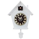 Kuckucksuhr,Kuckucksuhren,Wanduhr,Kuckucksuhr Modern,Massivholz Batteriebetriebenes Kuckucksuhr Schwarzwald Kuckuckruf Wanduhr Modern Weiss Vintage Cuckoo Wanduhr,White a